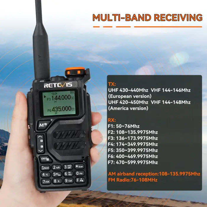 Retevis RA79 (UV-K5) Portable Handheld Multiband Amateur Ham Radio Transceiver Scanner Frequency Counter 