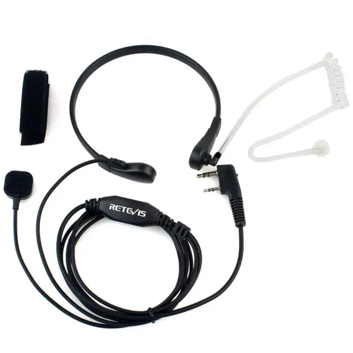 Retevis Throat Mic Covert Acoustic Tube Earpiece PTT Microphone 