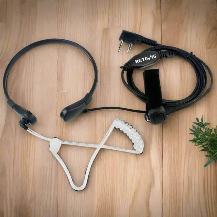 Retevis Throat Mic Covert Acoustic Tube Earpiece PTT Microphone 