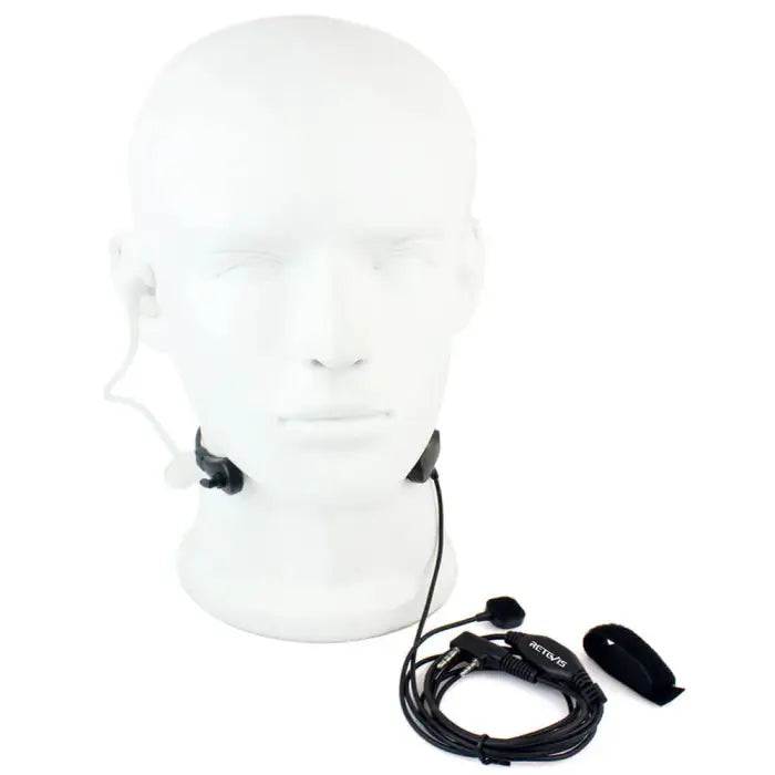 Retevis Throat Mic Covert Acoustic Tube Earpiece PTT Microphone 