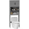 Modern Over The Toilet Storage, Bathroom Cabinets Over Toilet with Open Shelves and Double Door Cabinet, Grey