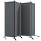 Outsunny Folding Room Divider, Privacy Screen for Patio Backyard Pool Hot Tub, 5.6FT Tall, Dark Grey