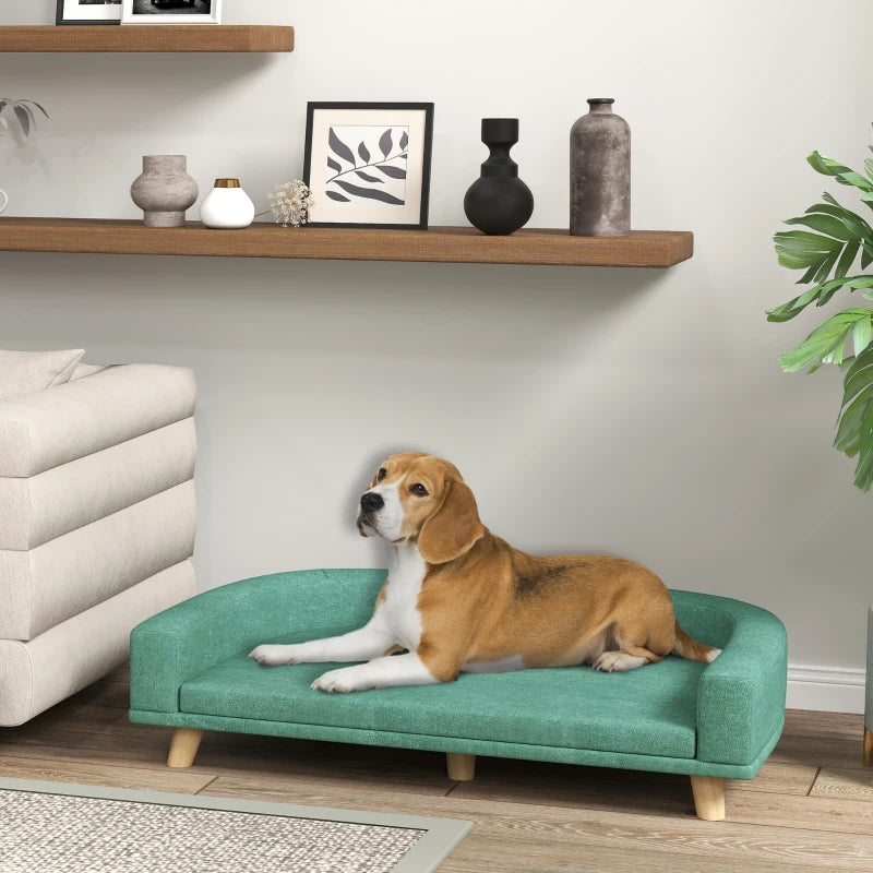 Dog Sofa for Large Dogs with Washable Cover, Anti-slip Foot Pads, Green