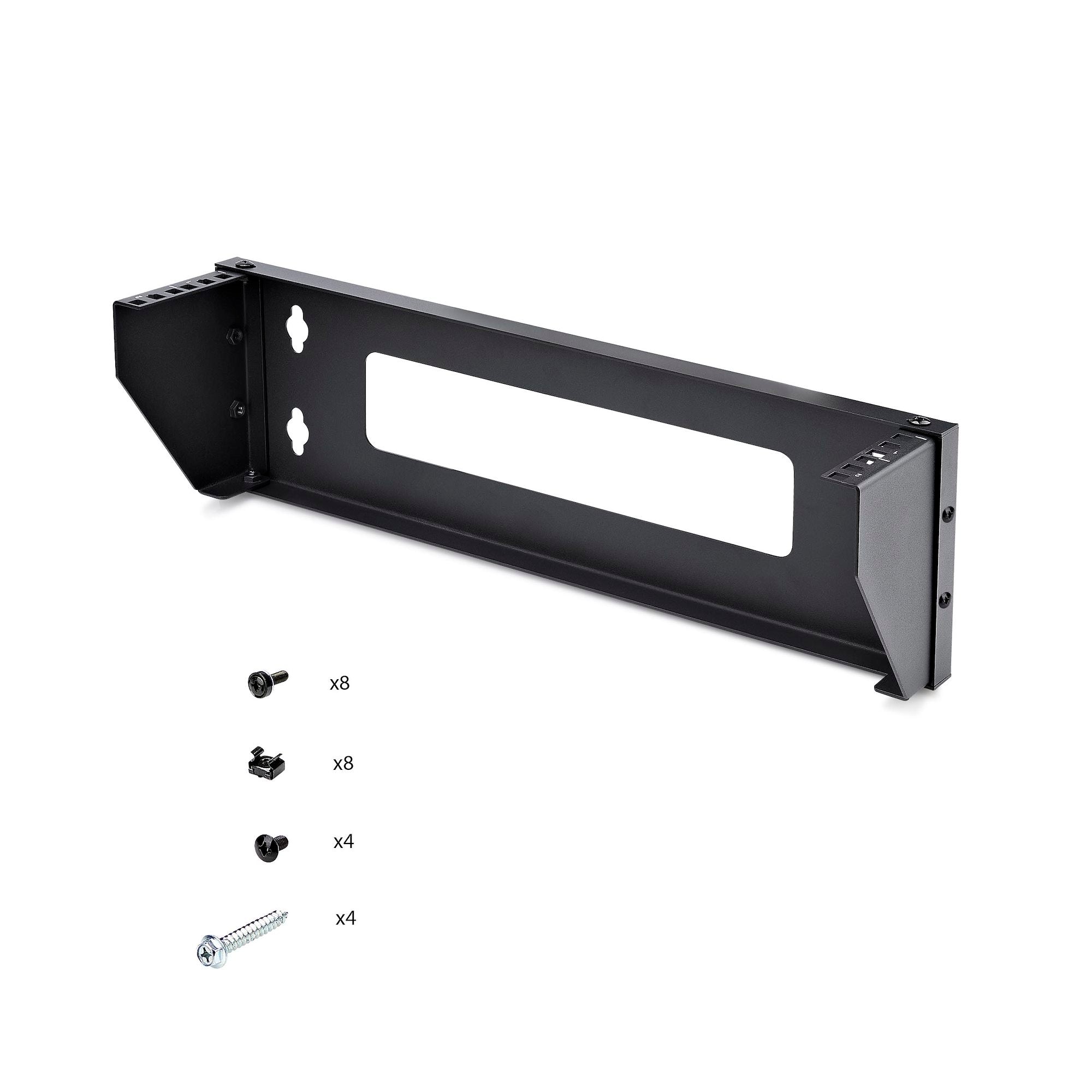 Vertical Wall-Mount Bracket for 19" Rack Equipment, Patch Panels, Servers, NAS – Max Load 121lb (55kg), Flat-Packed, ISTA-6 Certified 