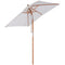 Outsunny Square Wooden Patio Umbrella: 6.6x5ft Fir Market Parasol with Tilt & 6 Ribs, Cream White