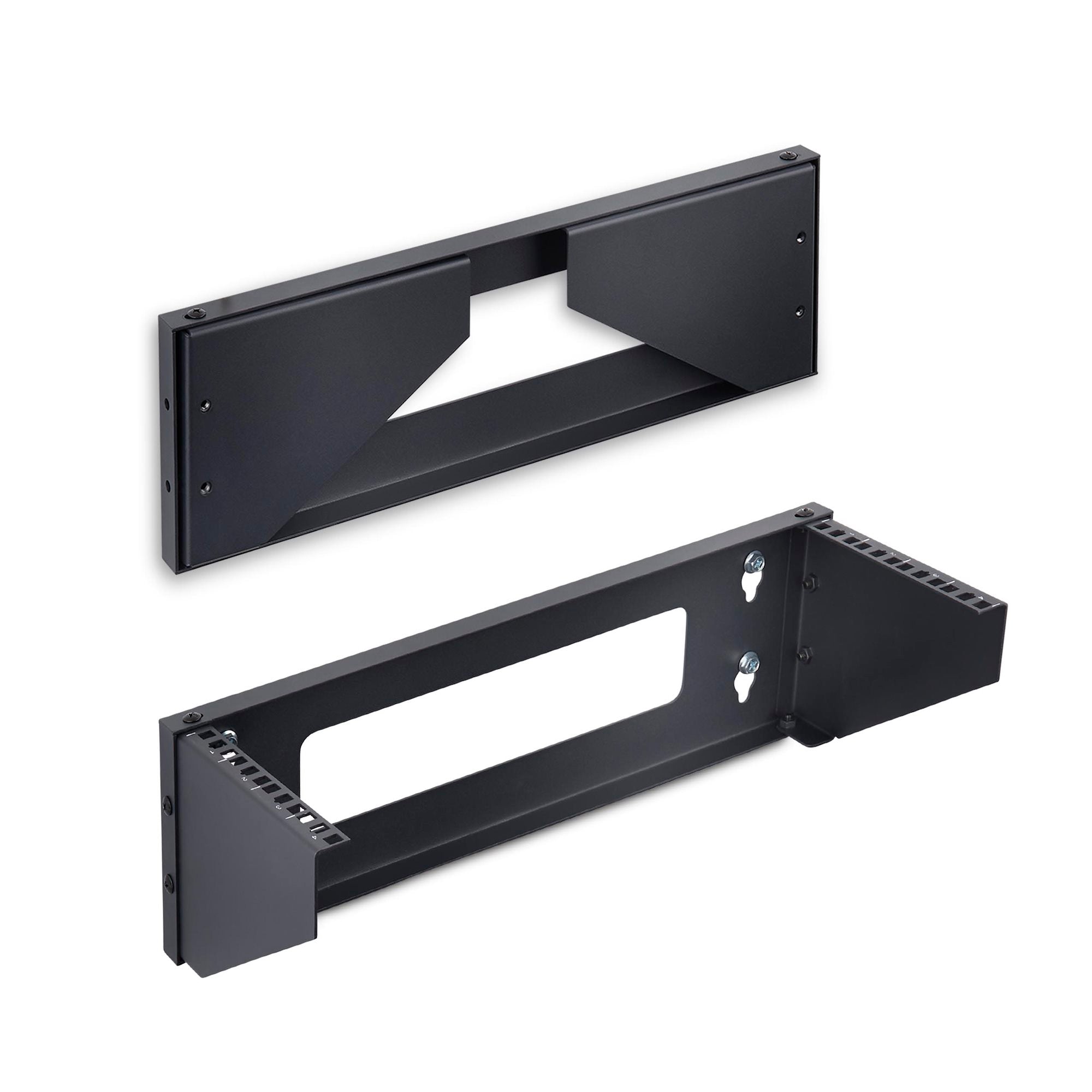 Vertical Wall-Mount Bracket for 19" Rack Equipment, Patch Panels, Servers, NAS – Max Load 121lb (55kg), Flat-Packed, ISTA-6 Certified 