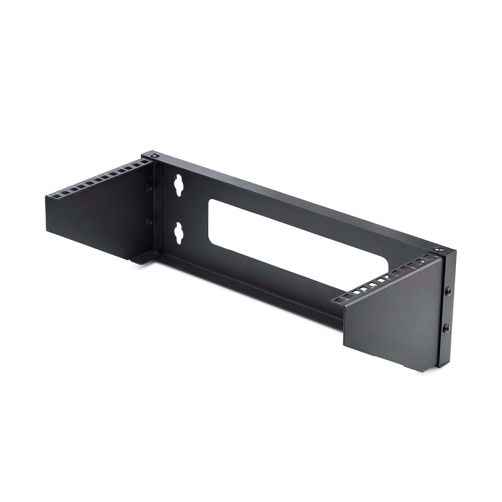 Vertical Wall-Mount Bracket for 19" Rack Equipment, Patch Panels, Servers, NAS – Max Load 121lb (55kg), Flat-Packed, ISTA-6 Certified 
