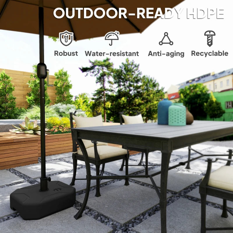 Square Patio Umbrella Base Holder, Outdoor Umbrella Stand, 17.7" L x 17.7" W x 9.8" H Black