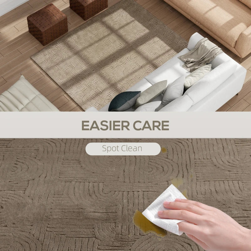 🏡 5x7 Faux Fur Area Rug – Plush Non-Slip Floor Carpet (Tan)