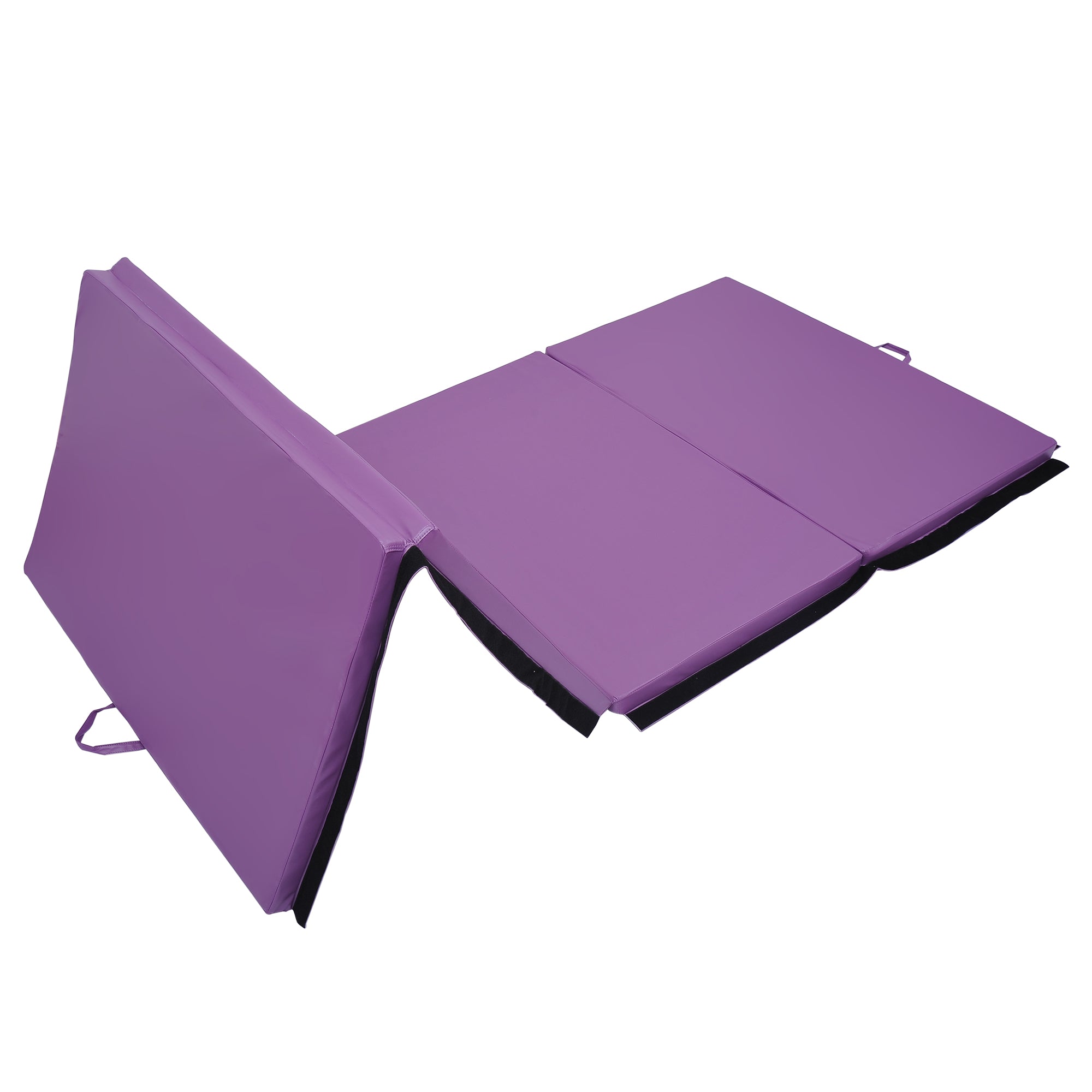 Soozier Folding Gymnastics Mat 4'x10' Exercise Tumbling Pad with Handles for Yoga MMA Martial Arts Stretching Purple 