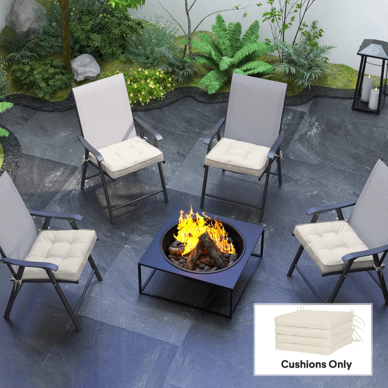 Replacement Cushions for Rattan Furniture, 4 Piece Outdoor Seat Cushion Pad for Patio Set, Cream White