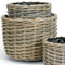 Round Kubu Rattan Planter – Handwoven Natural Basket with Liner, Indoor & Outdoor Decorative Plant Pot (Small/Medium/Large)
