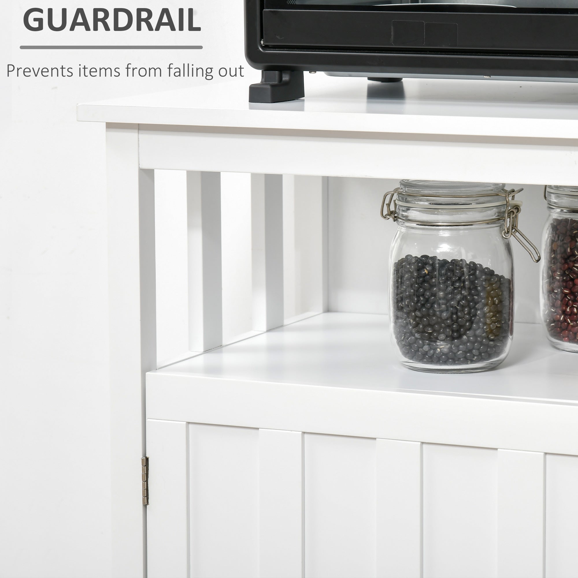 HOMCOM Contemporary Chic: White Sideboard Buffet Server with Doors and Shelves for Dining Room Sophistication | Elegant Storage 