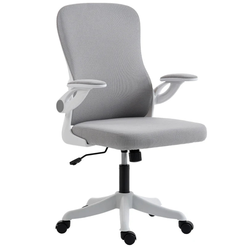 Ergonomic Office Chair, Swivel Desk Chair with Lumbar Support and Adjustable Height, Flip-up Armrests, Wheels, Black