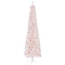 HOMCOM 7.5ft Flocked Christmas Tree, Pencil Christmas Tree with Realistic Branch Tips, Folding Metal Stand, Pink