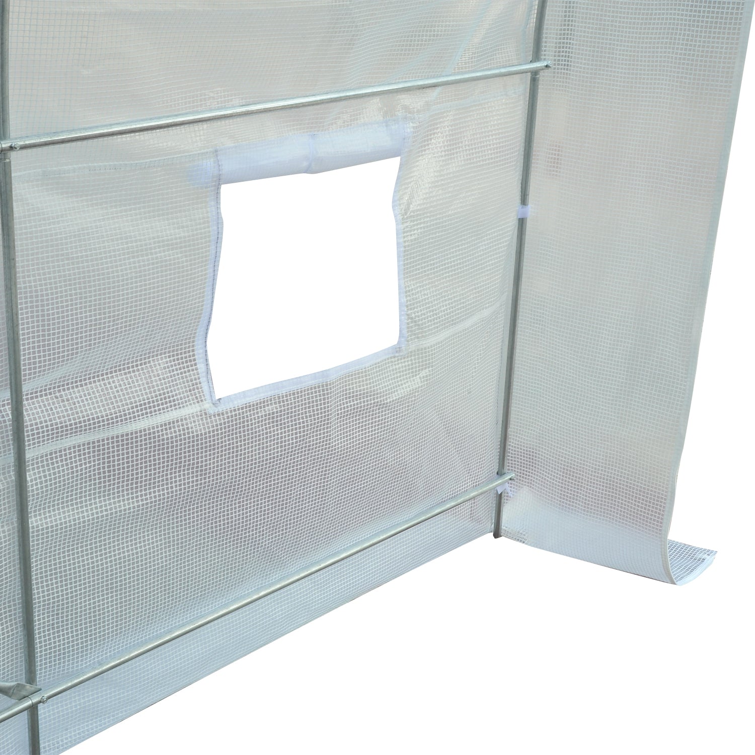 Outsunny Portable Walk-in Grow Tent: 8.2x6.6x6.6ft with Door and Ventilation Window for Garden Plant Growing, White 