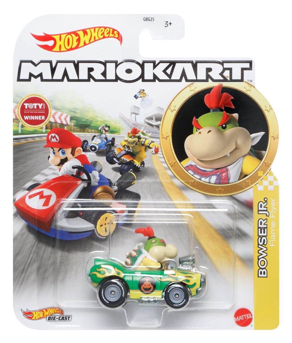 Hot Wheels Die-Cast 1/64 Mario Kart - Bowser Jr. Flame Flyer 
