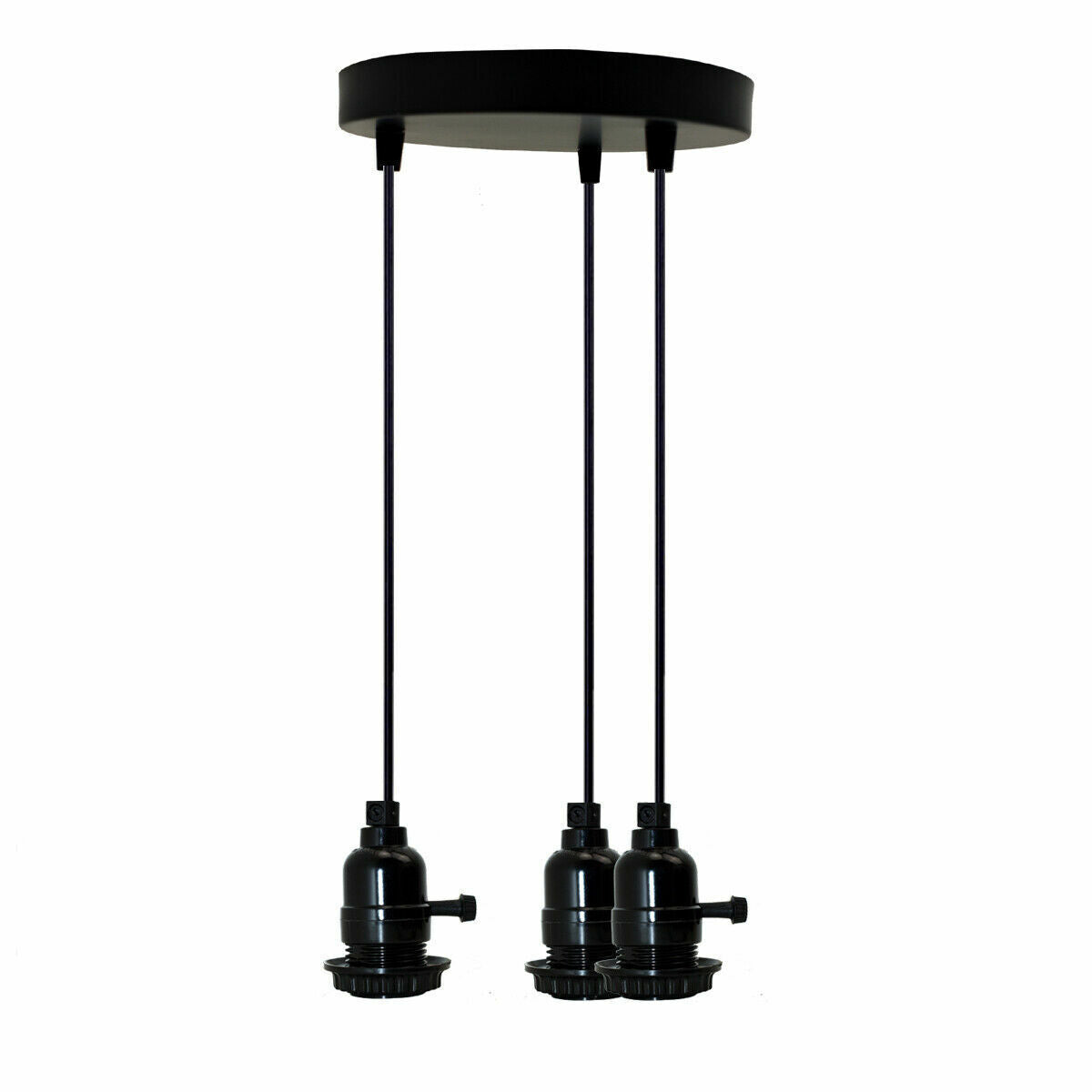 Modern 3-Way Black Pendant Light Holder ~ 1556