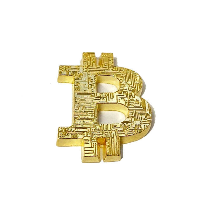 Bitcoin Logo - Gold Metal Physical Blockchain Cryptocurrency Collectible Logo 