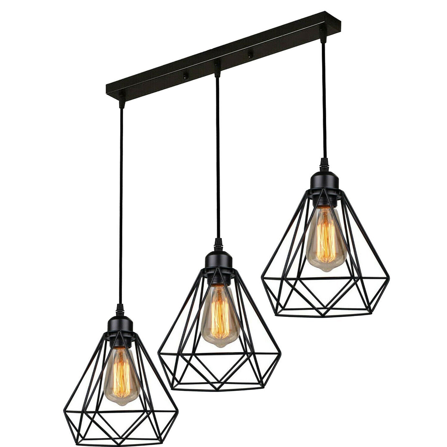 Industrial Geometric Cage Pendant Lamps Ceiling Light Fixtures~1176