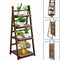 4-Tier Foldable Wooden Plant Stand, Indoor & Outdoor Flower Shelf Display Rack, Multi-Level Storage Organizer, Natural Wood Finish