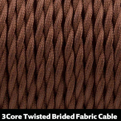 3 Core Braided Twisted Electrical Cable Brown ~ 2073