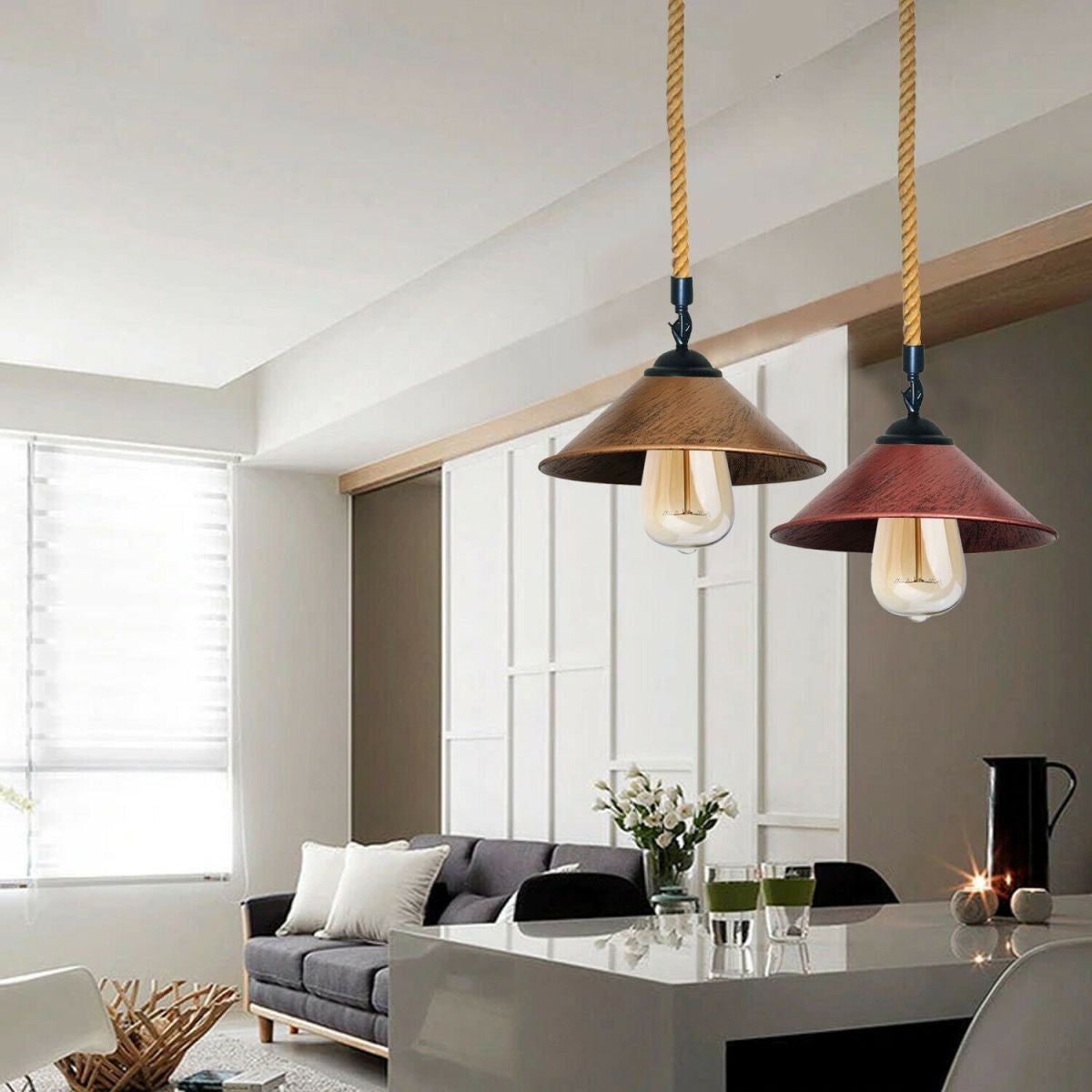 Hemp Rope Modern Pendant Lighting ~1735