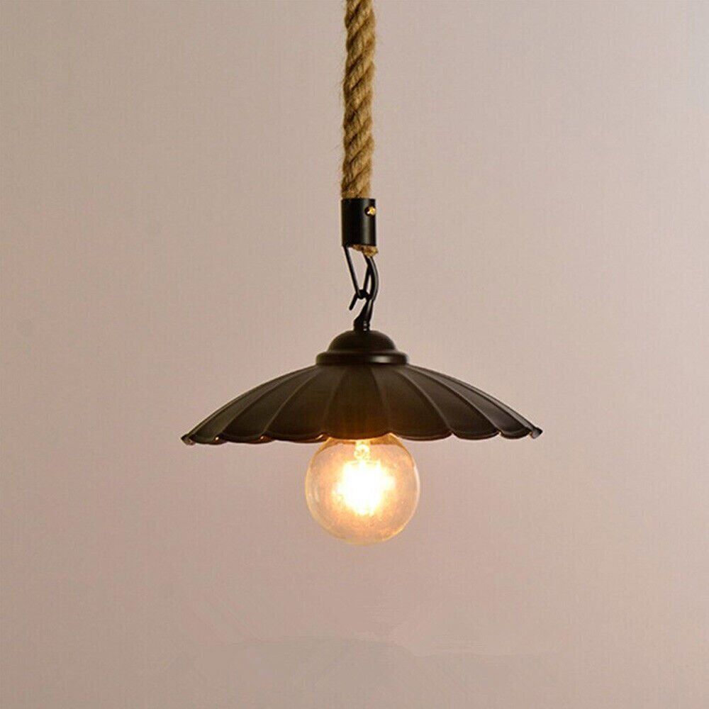 Retro Metal Rope Umbrella-Shape Pendant Light ~ 1723