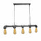 5-Head Water-Pipe Ceiling Light in Brushed Silver~ 1620
