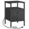 HOOBRO Nightstand with Charging Station, Industrial End Table & Side Table, Black BB431BZ01G2