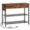 HOOBRO Console Table with Charging Station, Rustic Brown Entryway Sofa Table, BF29UXG01