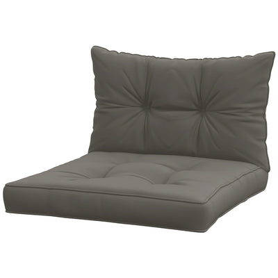 Outsunny Patio Chair Cushions Set in Charcoal Grey - 2-Piece with Thick Filling & Button Tufted Design 