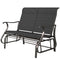 Garden Double Gliding Chair, Patio Glider Armchair for Outdoor, Backyard Mesh Seat and Backrest, Steel Frame Black