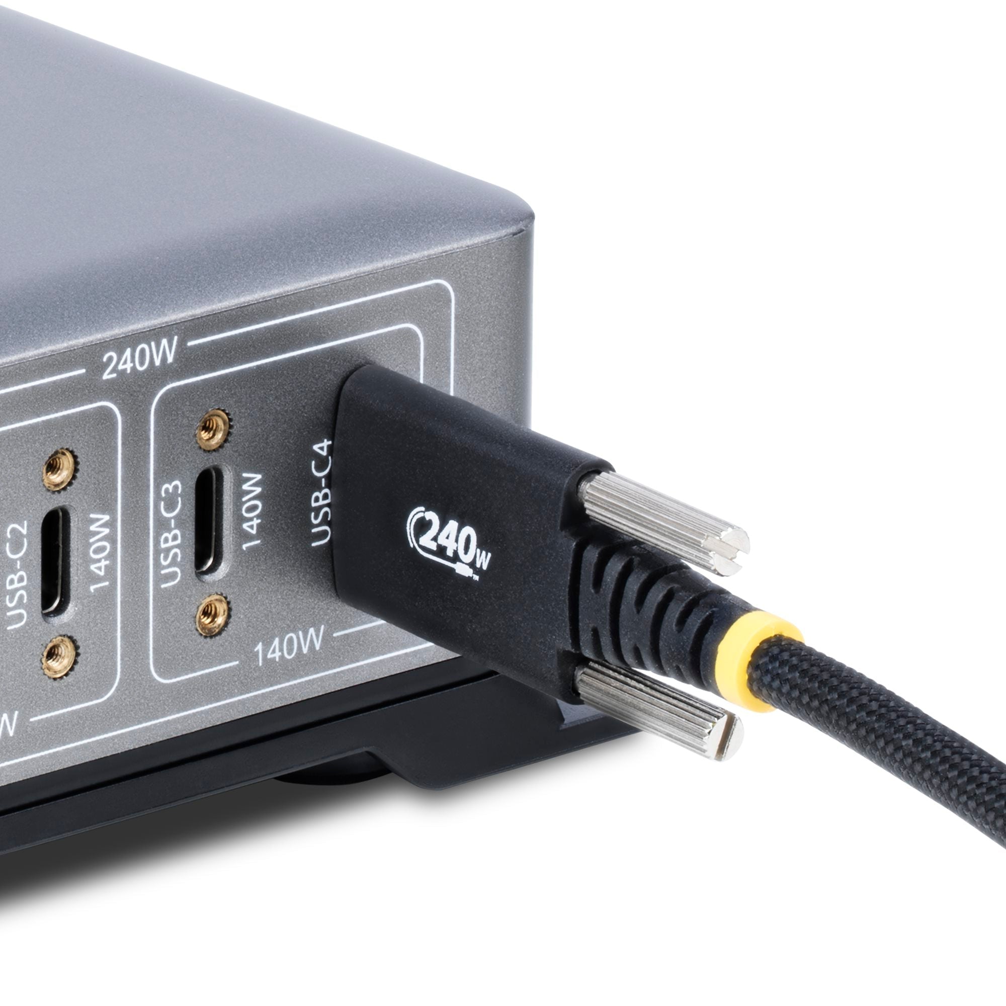 USB-C Charging Cable, Side Screw Locking, 240W (5A) PD EPR, Dual-Layer Silicone/Braided Jacket, USB 2.0 Laptop Charger Cable, USB-IF Certified, Rugged USB-C Charging Cord 