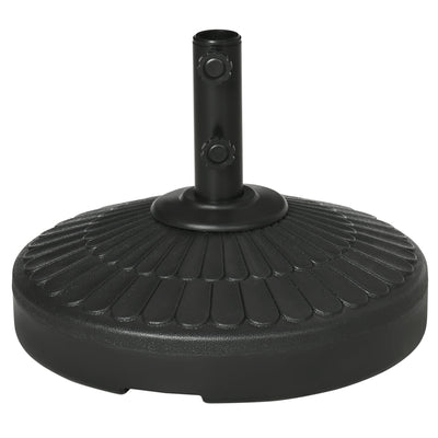 Outsunny Patio Umbrella Base with Handle, Heavy Duty Round Umbrella Stand, Garden Umbrella Holder for 1.5", 1.9" Poles, Black 