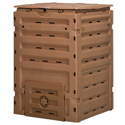 Outsunny Compost Bin, Garden Composter with 80 Vents and 2 Sliding Doors, 120 Gallon (450L), Black 