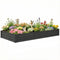 8 x 4 x 1ft Galvanized Raised Garden Bed, Reinforced Outdoor Planter Box with Open Bottom, Dark Grey