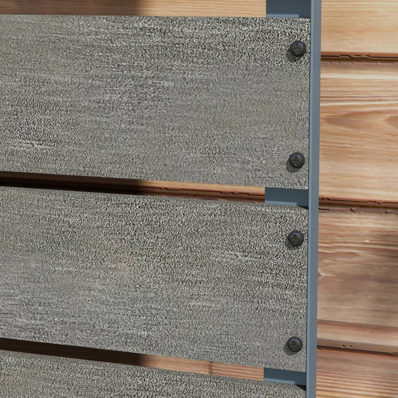 Raised Garden Bed with Trellis, Freestanding Elevated Planter Box for Climbing Vines, 28" x 15" x 59", Dark Grey