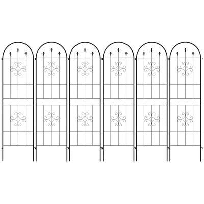 Outsunny Metal Trellis Set of 6 Garden Climbing Plant Support Frames Arrow Design 