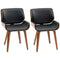 Dining Chairs Set of 2, PU Leather Kitchen Chairs with Upholstered Seats and Solid Wood Legs for Dining Room, Black