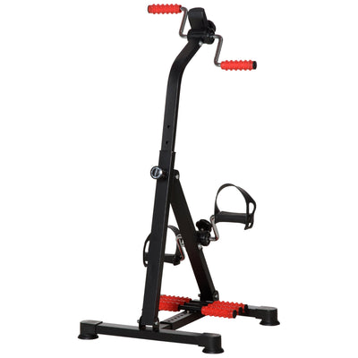 Soozier Pedal Exerciser, Hand Arm Knee and Leg Exercise Machine, Height-adjustable, with LCD Display and Foot Massage Roller 