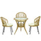 Outsunny 4 Piece Rattan Patio Dining Set Tempered Glass Top Storage Light Brown Furniture