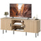 TV Stand Cabinet for TVs up to 65 Inches, TV Unit with Storage Shelves and Cabinets for Living Room, Oak Tone