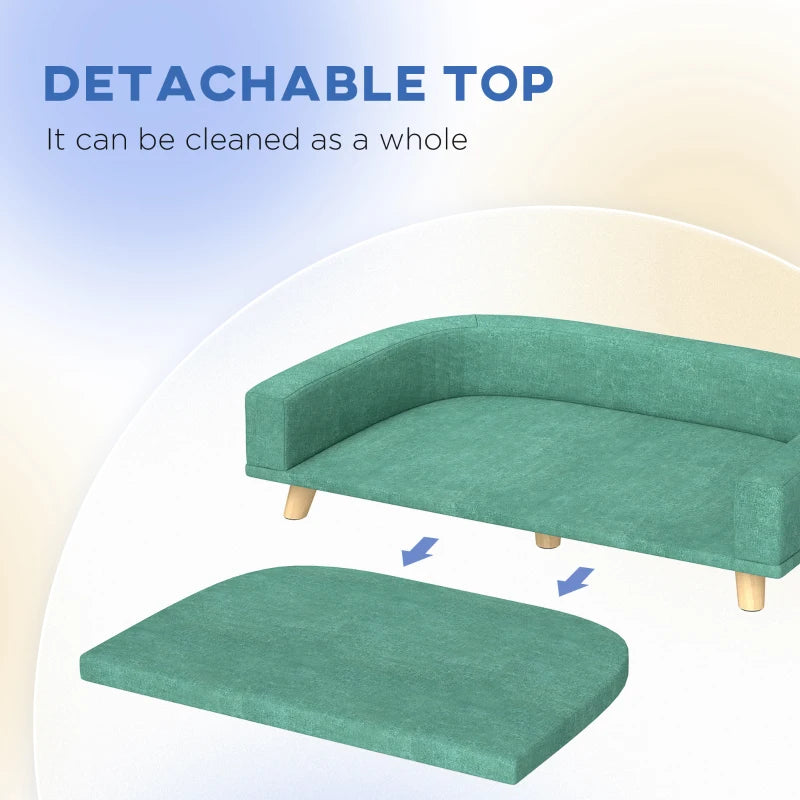 Dog Sofa for Large Dogs with Washable Cover, Anti-slip Foot Pads, Green