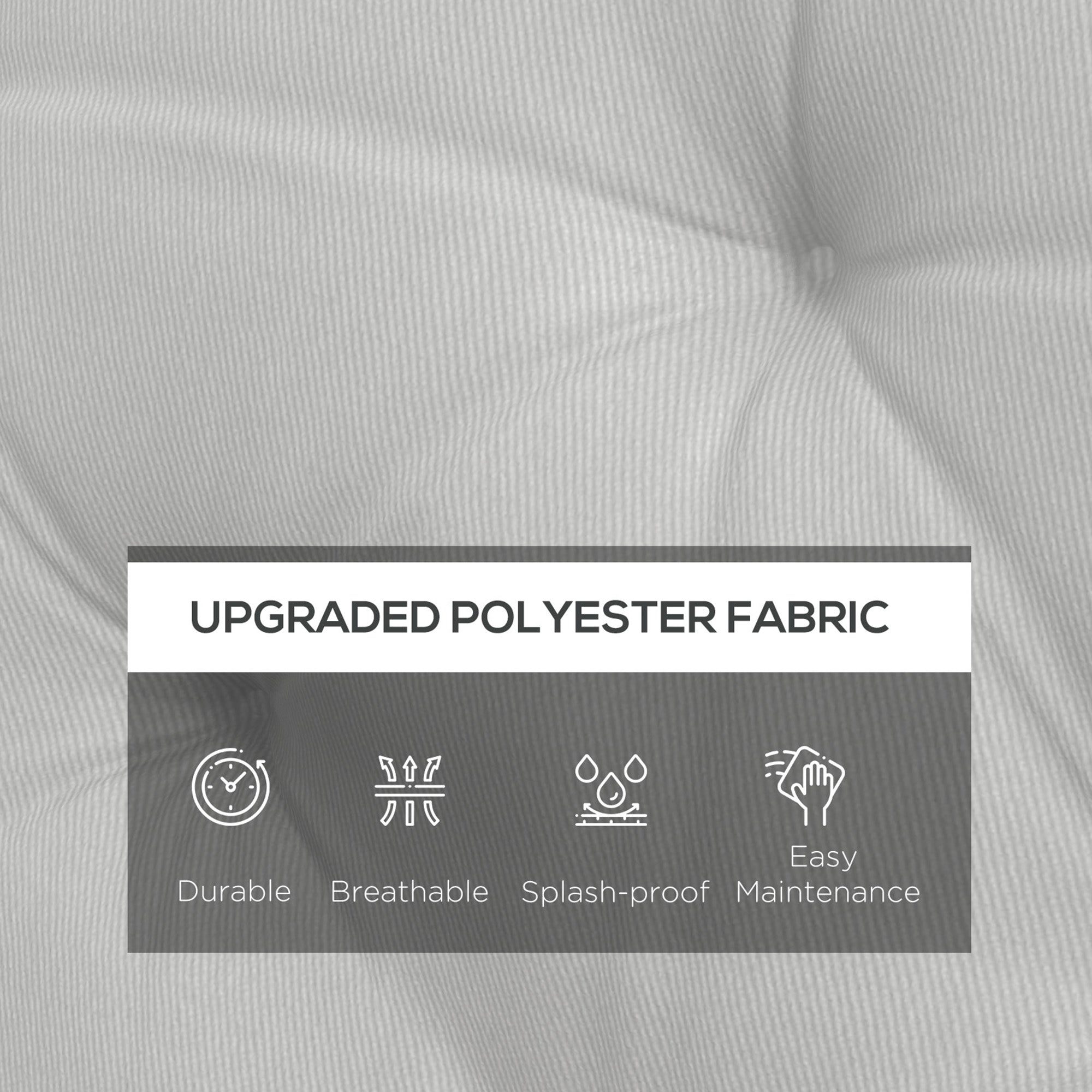Outsunny 3-Seater Outdoor Bench Swing Chair Replacement Cushions for Patio Garden, Light Grey 