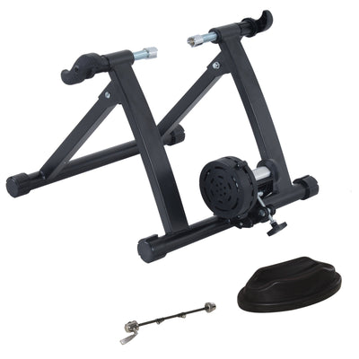 Soozier Magnetic Bike Trainer: Foldable Indoor Bicycle Exercise Stand with Steel Frame for Home Gym, Black 