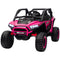 Qaba 2 Seater 24V 7AH Ride on Truck, Electric Car for Kids w/ Spring Suspension, Remote Lights, Horn, Music, Pink
