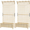 Wood Planter with Trellis for Vine Climbing, Raised Garden Bed, Privacy Screen for Backyard, Patio, Deck, Natural Wood