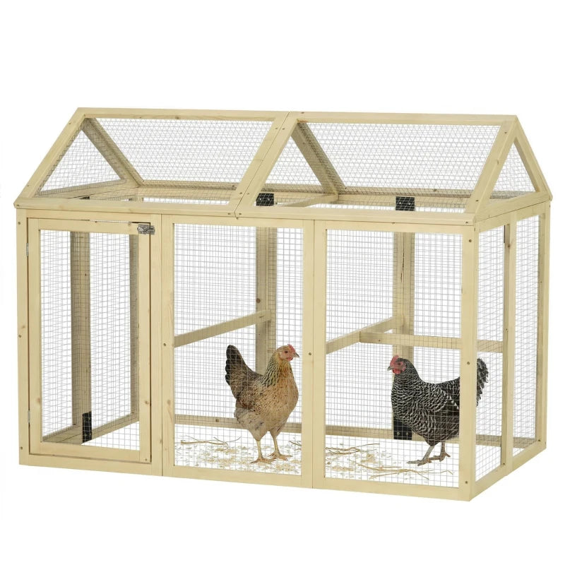 Chicken Run Expandable Outdoor Large Chicken Coop with 2 Doors and 3 Perches for 1–3 Chickens