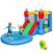 Qaba 4 in 1 Inflatable Bounce House with Slide, Basketball Hoop, Ball Pit, Blower, Storage Bag, 163